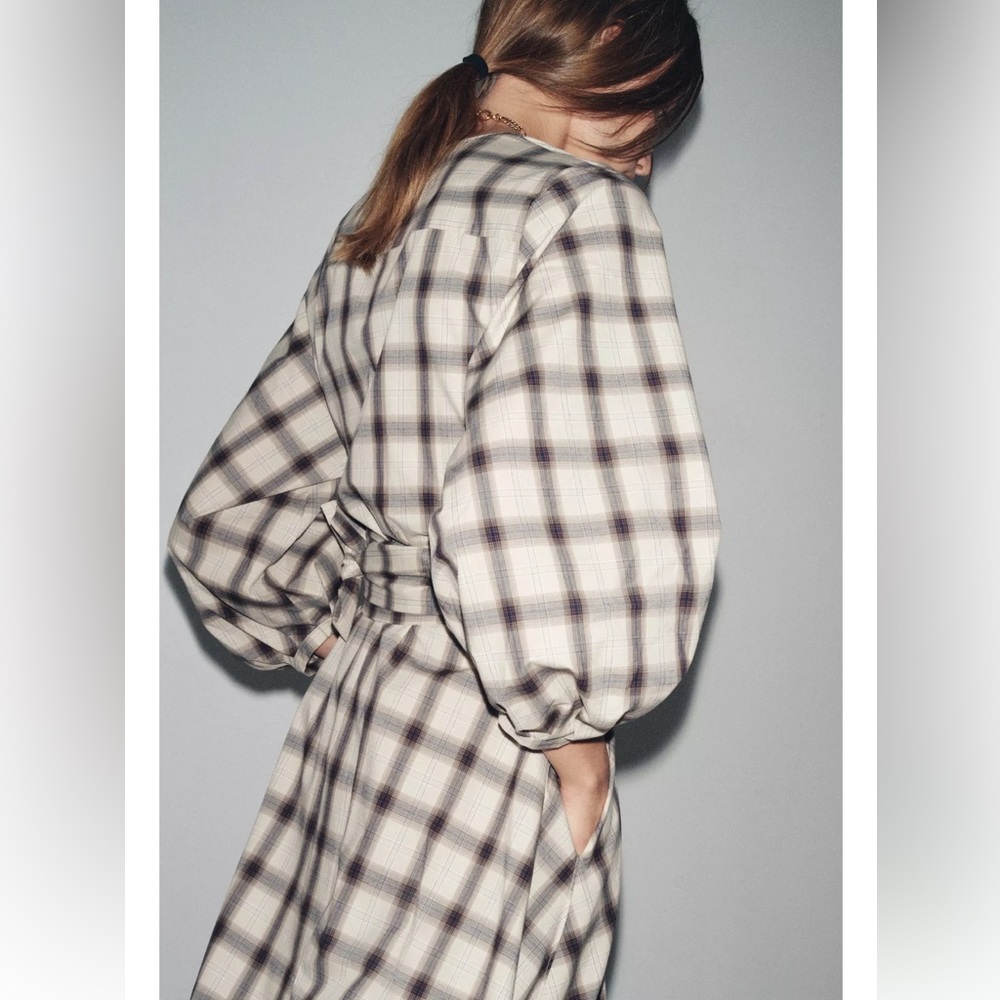 ZARA COLLECTION PLAID SHIRT DRESS - Picture 4 of 10